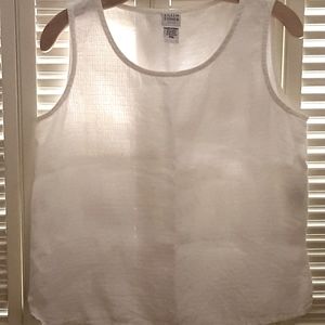 Eileen Fisher Top White Sleeveless PM